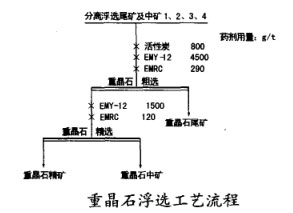 分離浮選尾礦及中礦