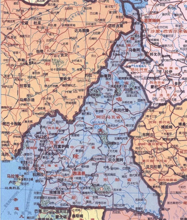 喀麥隆地圖